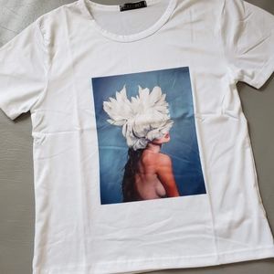 NEW Sexy Women Art graphic floral Tee T shirt